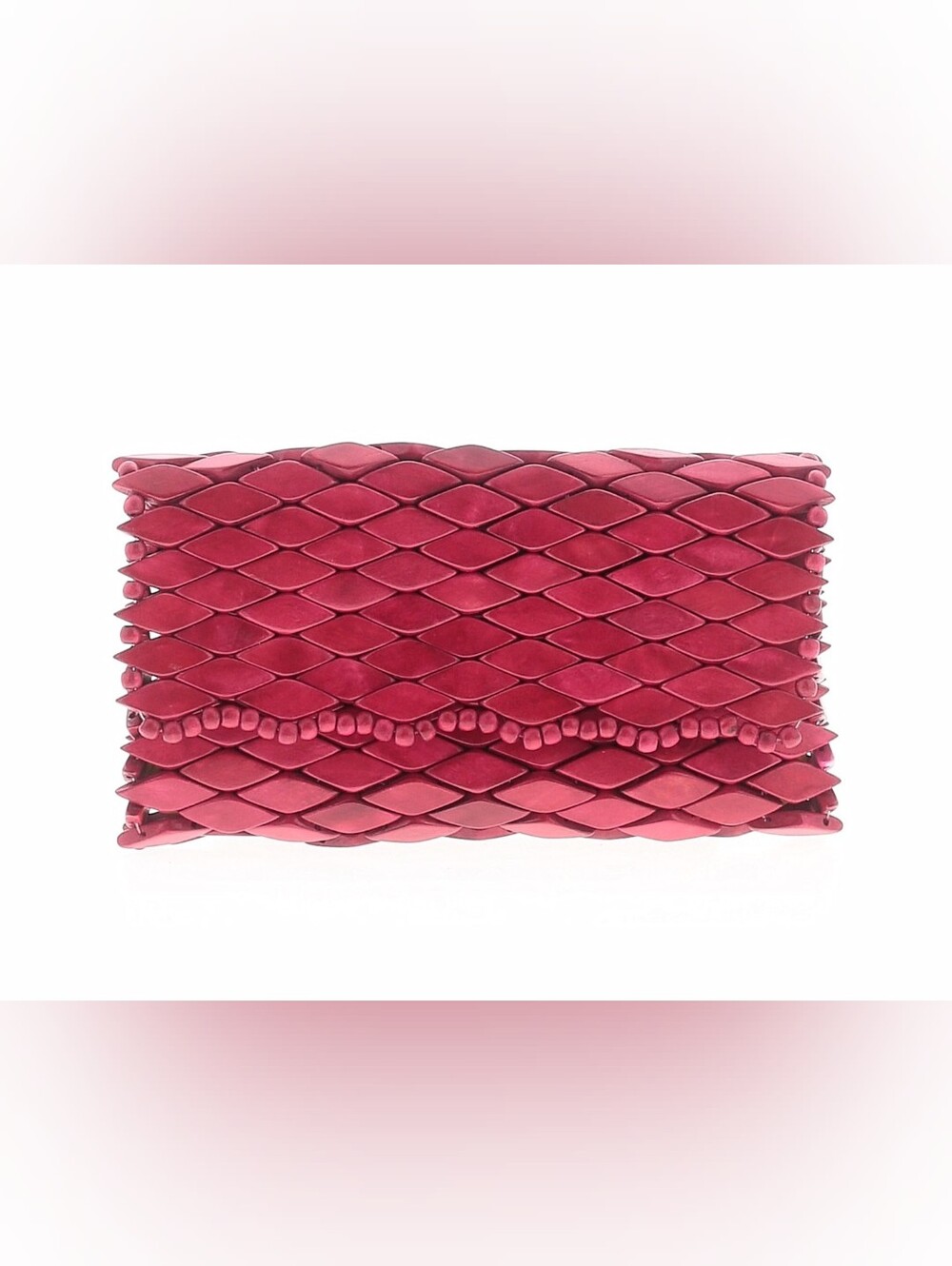 Women's Red Wooden Textured Clutch Bag